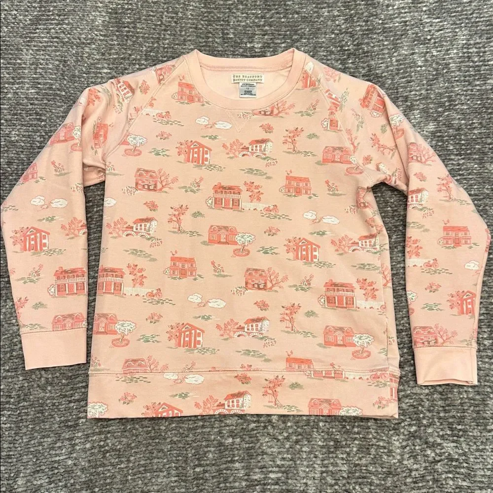 NWOT The Beaufort Bonnet Co. pink printed pullover sweatshirt 12